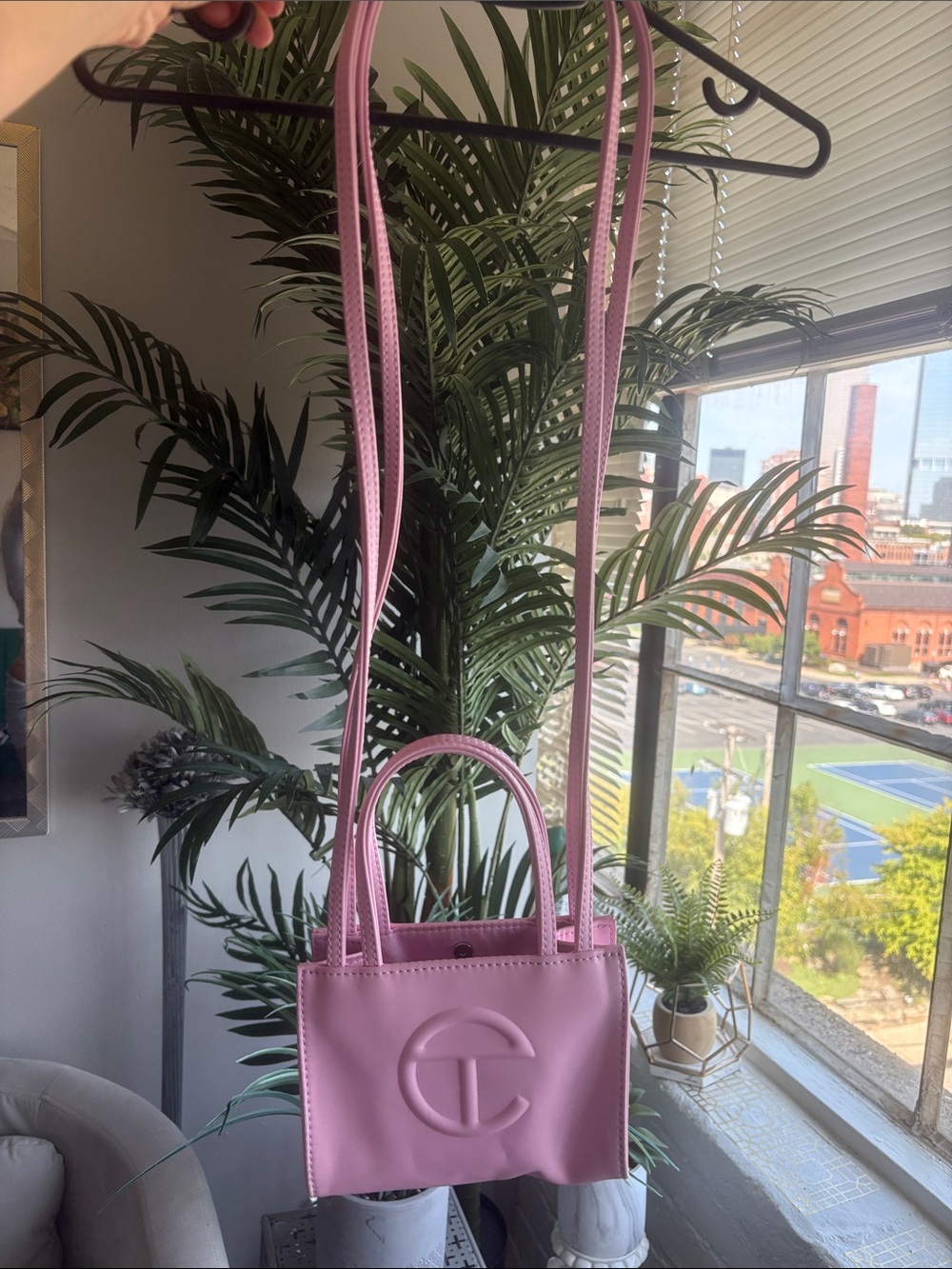Pink Mini Telfar bag